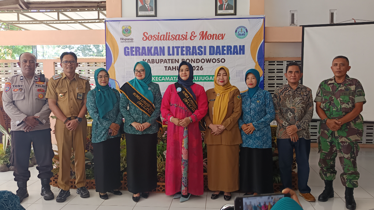 Kegiatan Sosialisasi dan Monev Gerakan Literasi Daerah Digelar di Kecamatan Grujugan