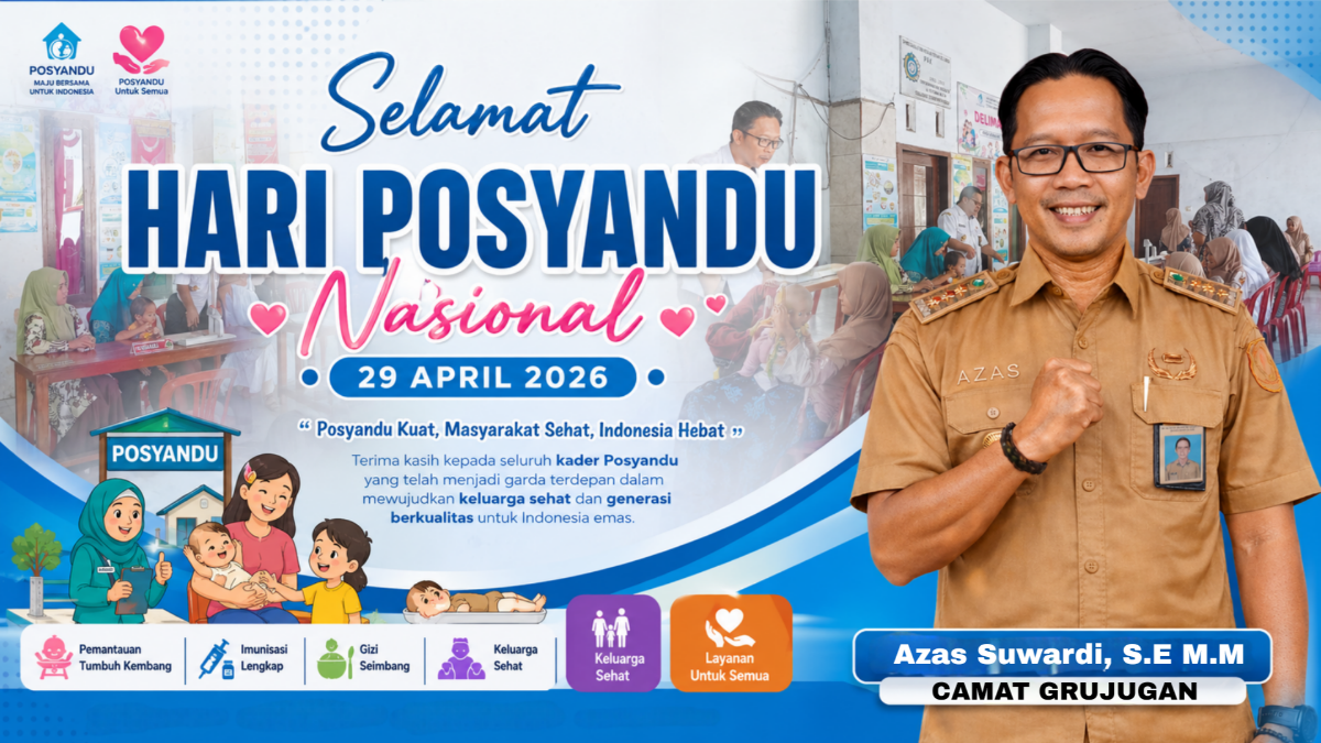 Peringati Hari Posyandu Nasional, Camat Grujugan Pantau Monitoring Serentak demi Wujudkan "Bondowoso Berkah"