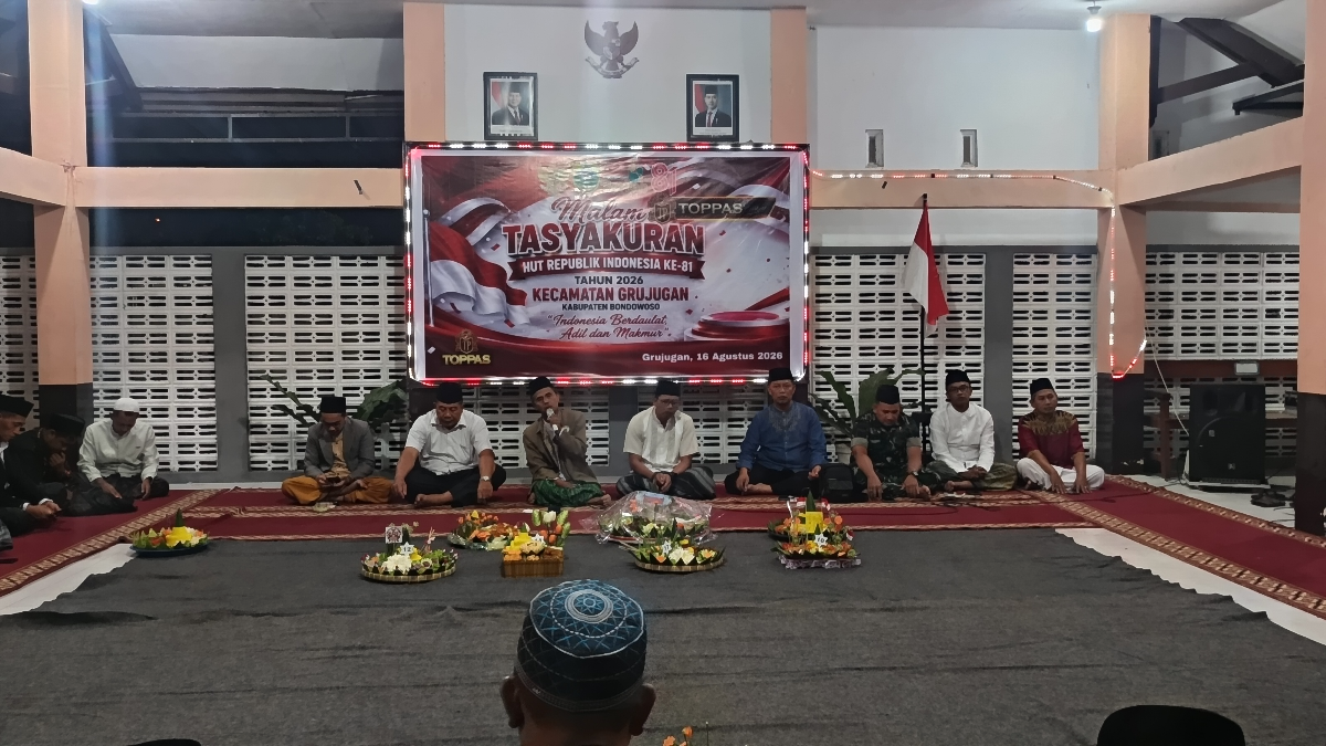 GELAR TASYAKURAN HUT KE-81 RI: CAMAT AJAK WARGA PERKUAT PERSATUAN DAN GOTONG ROYONG